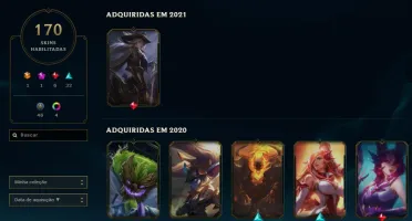 Conta TODOS OS CAMPEOES E 1600 REAIS EM SKINS