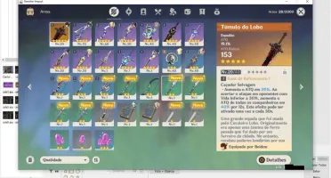 Conta Genshin  AR35 Venti + Espadao 5 estrelas