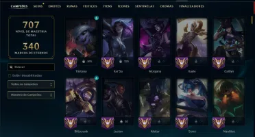 Unranked com TODOS os Champs e 132 Skins ( ADC / SUP )