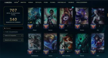 Unranked com TODOS os Champs e 132 Skins ( ADC / SUP )