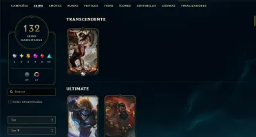 Unranked com TODOS os Champs e 132 Skins ( ADC / SUP )