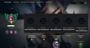 Unranked com TODOS os Champs e 132 Skins ( ADC / SUP )