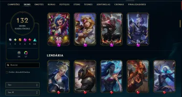 Unranked com TODOS os Champs e 132 Skins ( ADC / SUP )