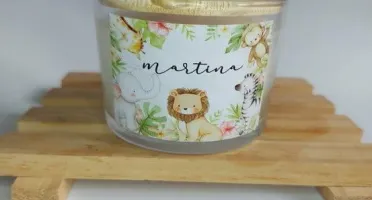 Lembrancinha Vela Maternidade Safari 120g