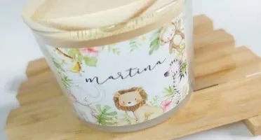 Lembrancinha Vela Maternidade Safari 120g