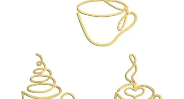 Trio de Xícaras em Acrílico Espelhado Dourado