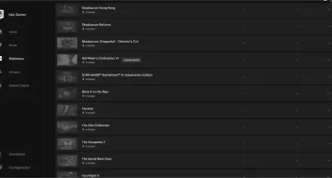Conta Epic Games, com vários jogos.