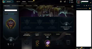 Conta no LOL Prata, ou gold.