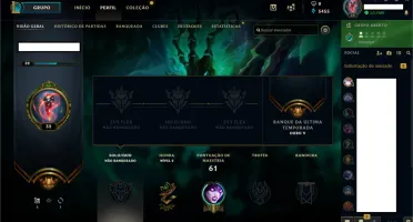 Conta no LOL Prata, ou gold.