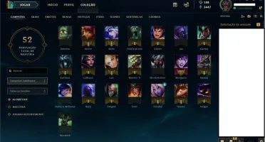 Conta no LOL Prata, ou gold.