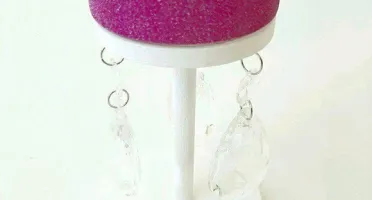 Castiçal Listras - Prata e Rosa - P
