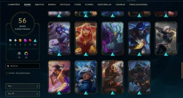 Unranked com 100 Champs e 56 Skins ( ADC / MID / JG )