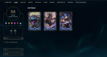 Unranked com 100 Champs e 56 Skins ( ADC / MID / JG )