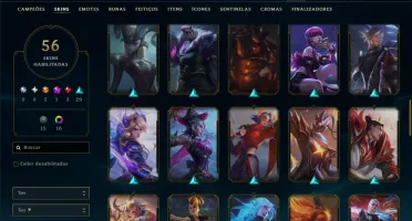 Unranked com 100 Champs e 56 Skins ( ADC / MID / JG )