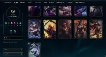 Unranked com 100 Champs e 56 Skins ( ADC / MID / JG )