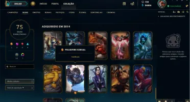 Gold 1, todos os champ, 75 skins(ultimate ezreal) MMR alto