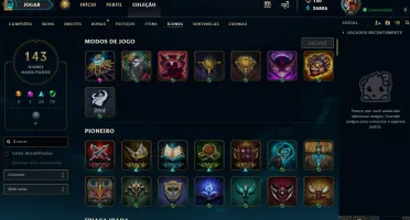 Gold 1, todos os champ, 75 skins(ultimate ezreal) MMR alto