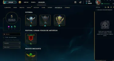 Gold 1, todos os champ, 75 skins(ultimate ezreal) MMR alto