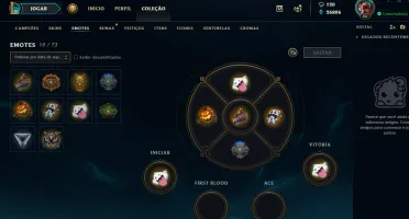 Gold 1, todos os champ, 75 skins(ultimate ezreal) MMR alto