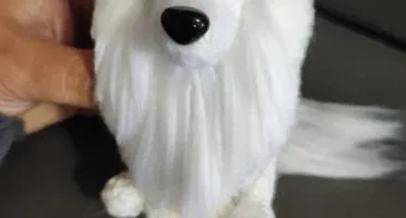 Miniatura Samoieda - Amigurumi de Crochê com Feltragem