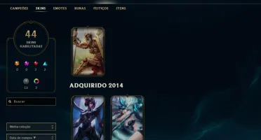 CONTA LOL LVL 45 BORDA OURO 44 SKINS