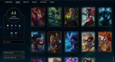 CONTA LOL LVL 45 BORDA OURO 44 SKINS