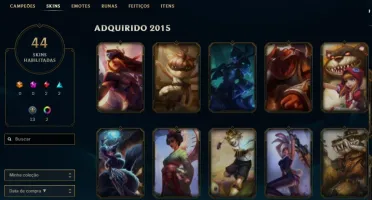 CONTA LOL LVL 45 BORDA OURO 44 SKINS
