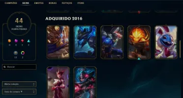 CONTA LOL LVL 45 BORDA OURO 44 SKINS