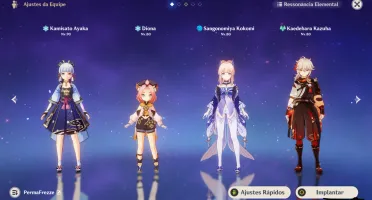 Conta Genshi Impact Varios personagens e sua arma assinatura