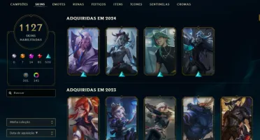 Conta Lol Antiga E Rara Com 1127 Skins