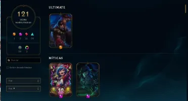 Vendo conta de lol d3 121 skins