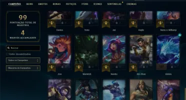 Esmeralda 3 com 50 Champs e 14 Skins + 2 Fragmentos