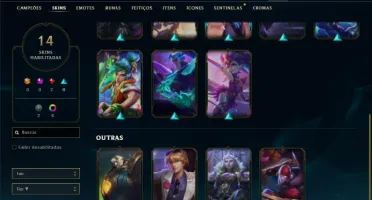 Esmeralda 3 com 50 Champs e 14 Skins + 2 Fragmentos