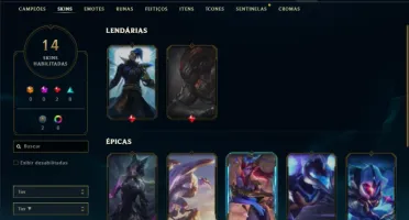 Esmeralda 3 com 50 Champs e 14 Skins + 2 Fragmentos