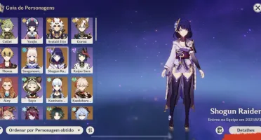 CONTA AR58 GENSHIN IMPACT DOZE PERSONAGENS 5 ESTRELAS