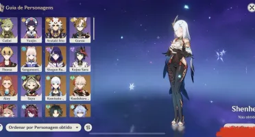 CONTA AR58 GENSHIN IMPACT DOZE PERSONAGENS 5 ESTRELAS