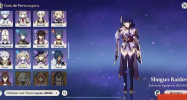 CONTA AR58 GENSHIN IMPACT DOZE PERSONAGENS 5 ESTRELAS