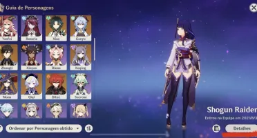 CONTA AR58 GENSHIN IMPACT DOZE PERSONAGENS 5 ESTRELAS