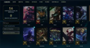 Ferro 2 com 31 Champs e 6 Skins + 2 Fragmentos