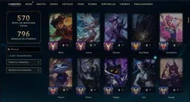 Esmerada 3 com TODOS os Champs e 210 Skins (MID / SUP / ADC)