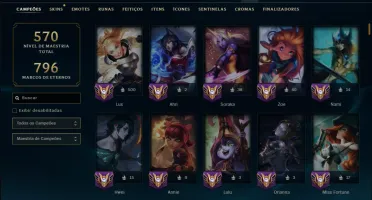 Esmerada 3 com TODOS os Champs e 210 Skins (MID / SUP / ADC)