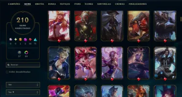 Esmerada 3 com TODOS os Champs e 210 Skins (MID / SUP / ADC)