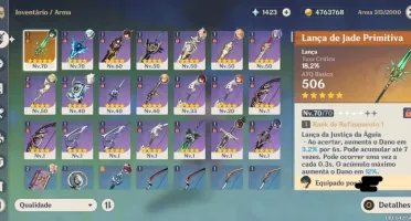 conta genshin impact xiao + lanca de jade + keqing AR 45