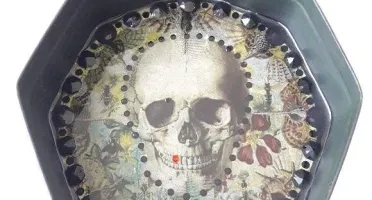 Enfeite de Parede Lata Caveira Mexicana