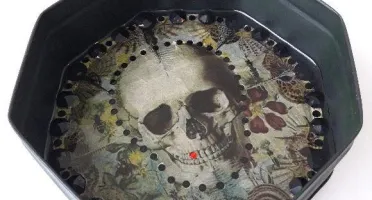Enfeite de Parede Lata Caveira Mexicana