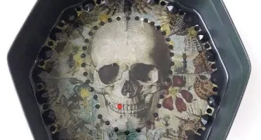 Enfeite de Parede Lata Caveira Mexicana