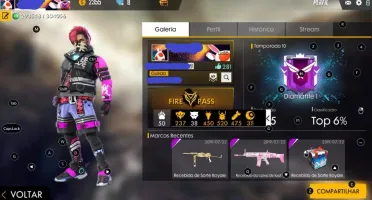 Conta Free Fire Gemada Itens Raros!