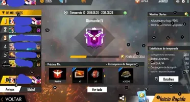 Conta Free Fire Gemada Itens Raros!