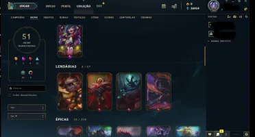 Conta LOL Diamante 4 , LV280 , preço baixo