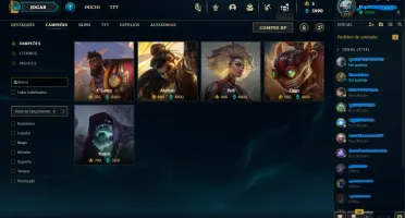 conta de lol gold2 +de 400 skins quase todos os champs